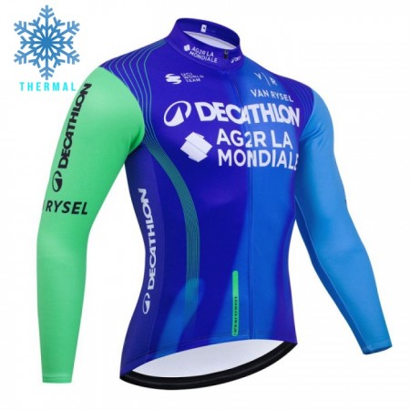 Maglia 2025 Decathlon Ag2r Manica Lunga Winter Invernale Blu Maglia 2025 Decathlon Ag2r Manica Lunga Winter Invernale Blu